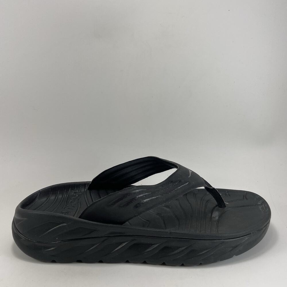 Hoka One One Ora Recovery Flip Flop Mens 10 Black Comfort Sandals, Womens 12
